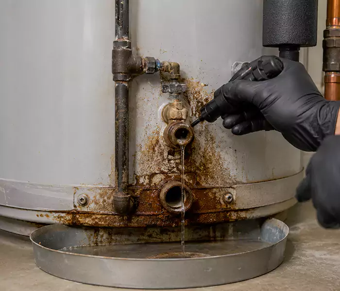 Water heater leak and rust repair
