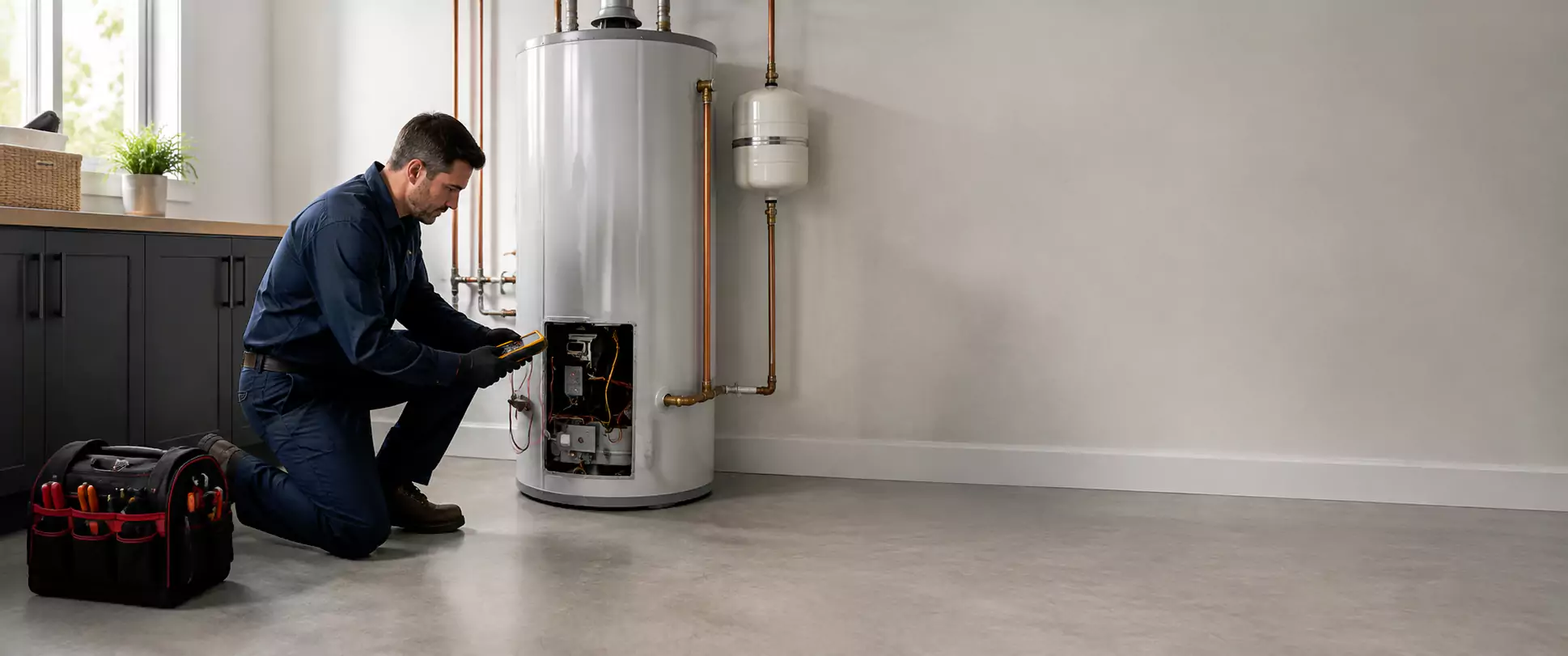 Water heater technician background